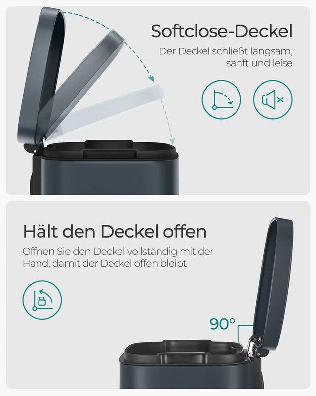 Mülleimer Küche 30L Softclose grüngrau von Songmics