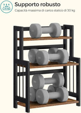 Gewürzregal Bambus 3 Ebenen vintagebraun-schwarz von Songmics