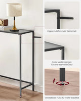 Konsolentisch mit Hartglasoberfläche tintenschwarz von Songmics