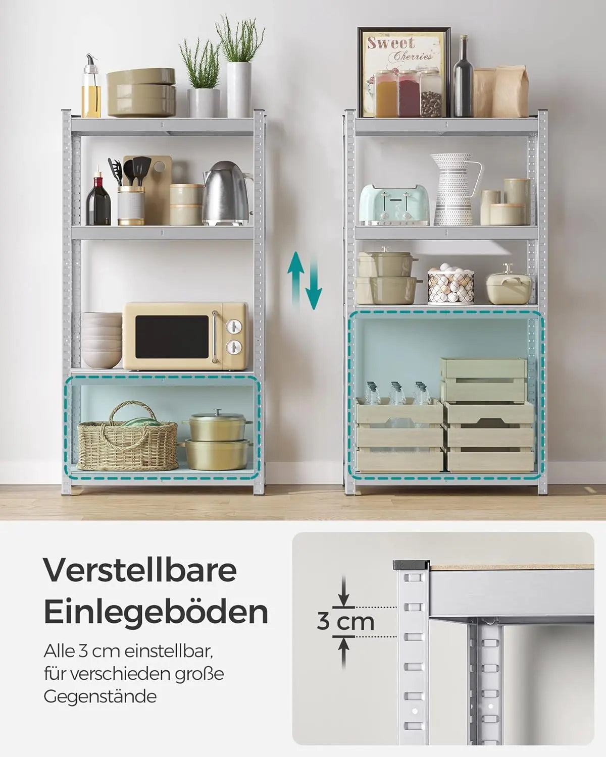 Schwerlastregal 2er-Set 520kg Silber Stahl von Songmics