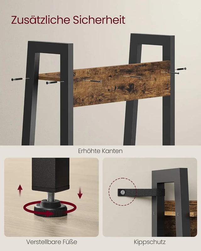 Bücherregal mit 4 Ebenen Industriestil Braun von Songmics