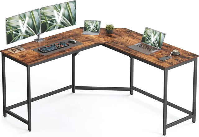 Eckschreibtisch L-förmig Computertisch Homeoffice Vintagebraun von Songmics