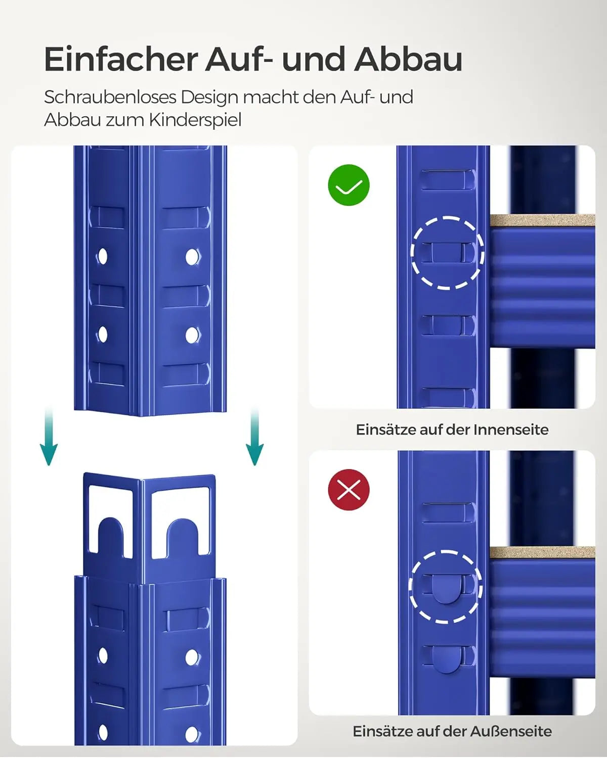 Schwerlastregal mit Stahlgestell 875kg Blau von Songmics