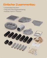 Kratzbaum mit Höhle und Hängematte hellgrau-schwarz von Songmics