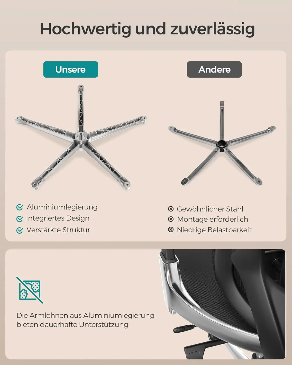 Bürostuhl Ergonomisch Verstellbar Belastbar Tintenschwarz von Songmics