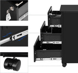 Rollcontainer abschliessbar Büro tintenschwarz von Songmics