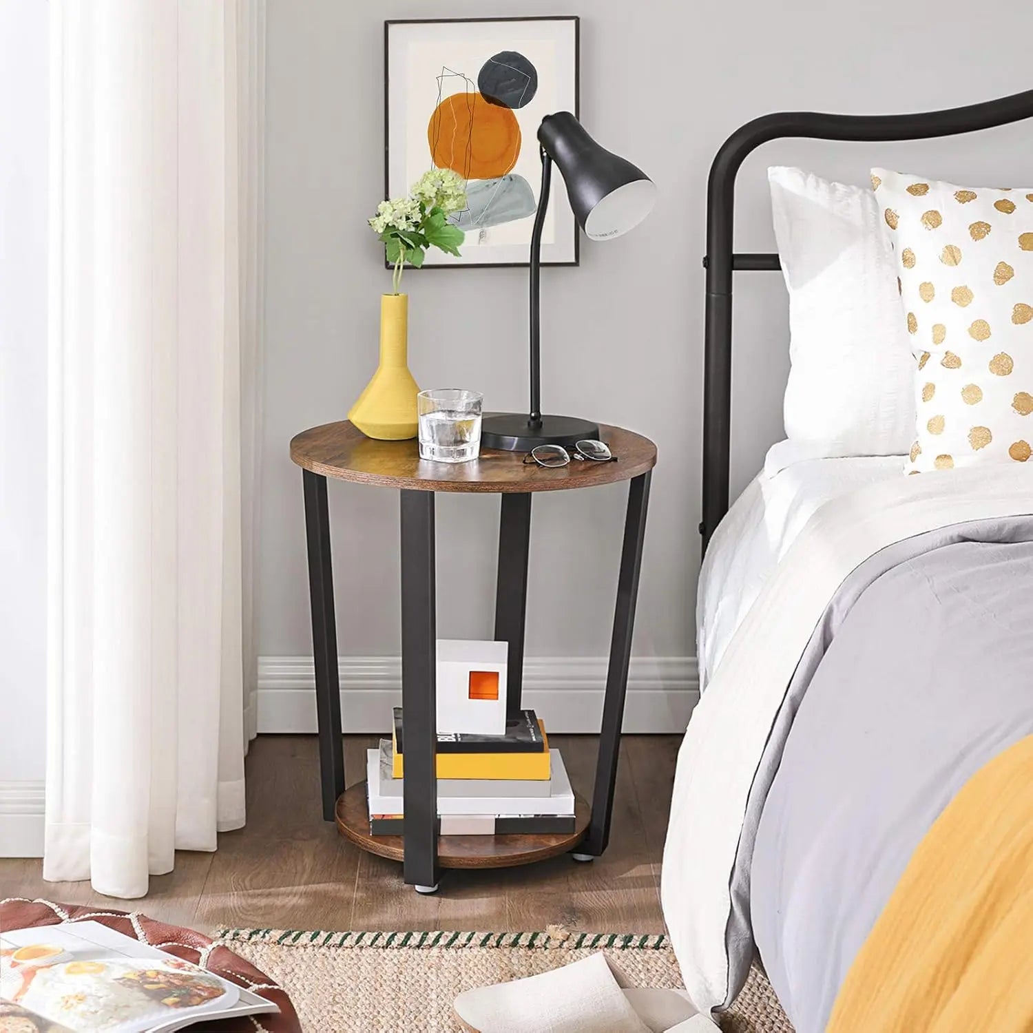 Beistelltisch Industrie-Design robust vintagebraun-schwarz von Songmics