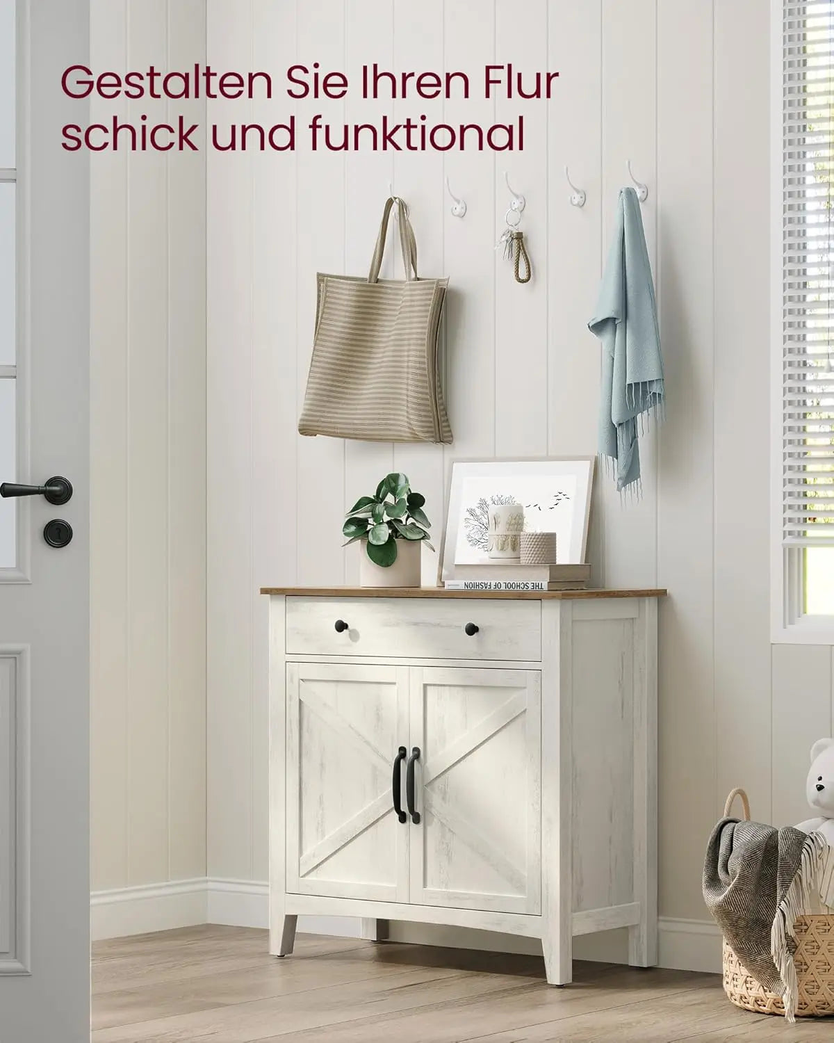 Küchenschrank Landhaus vintagweiss Holz von Songmics