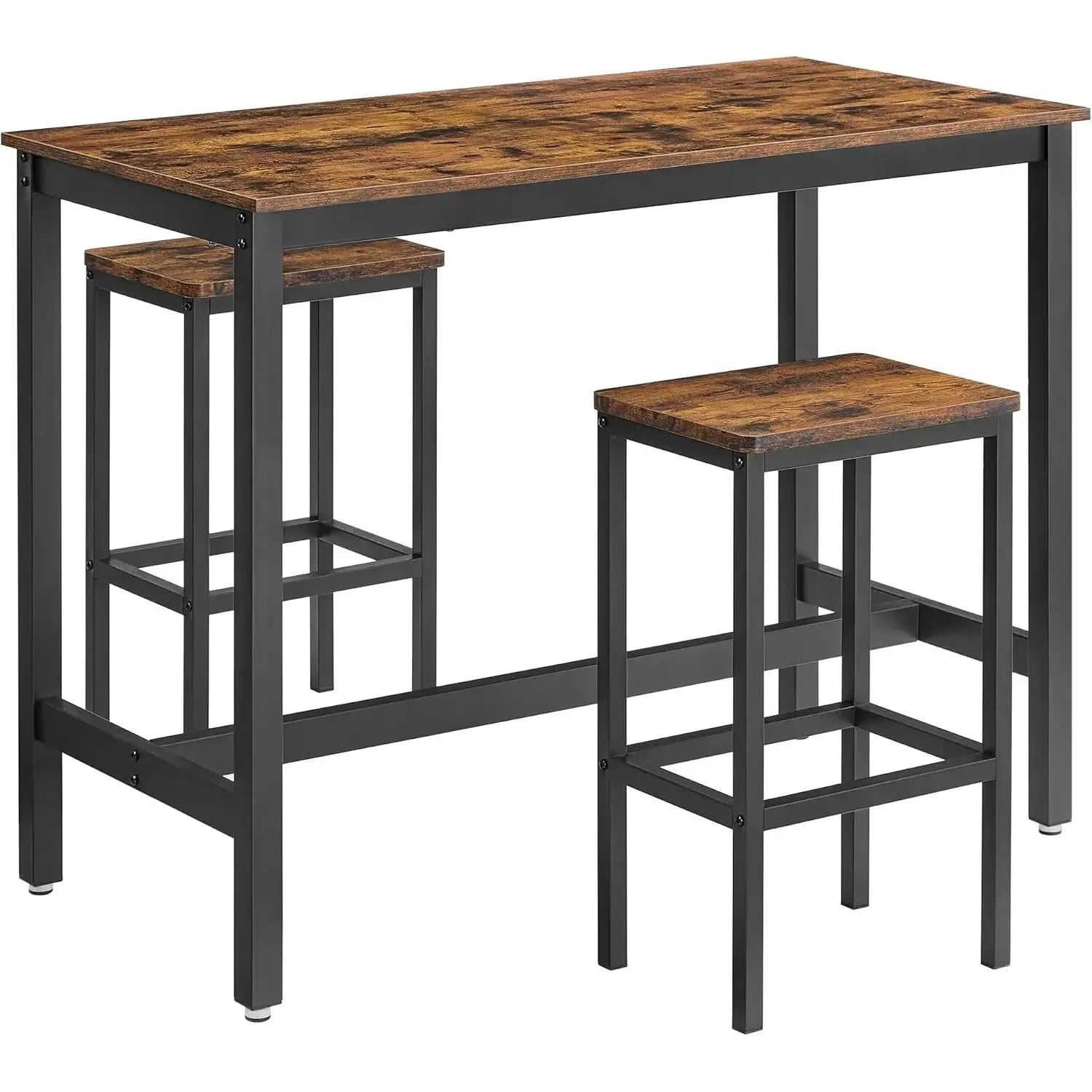 Bartisch-Set Industrial 3-teilig Vintagebraun Holz von Songmics