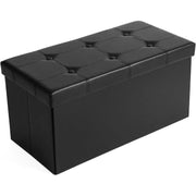 Sitzbank mit Stauraum Kunstleder Schwarz von Songmics