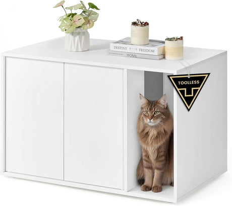 Katzenschrank Werkzeuglose Montage Minimalistisch Schneeweiss von Songmics