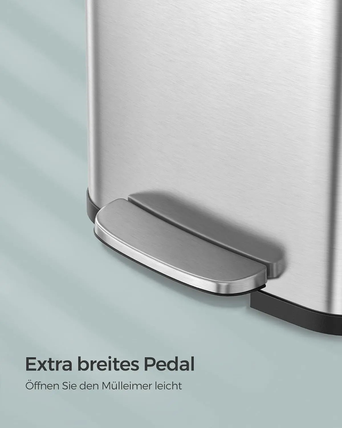 Abfalleimer 68L Pedal Silber Metall von Songmics