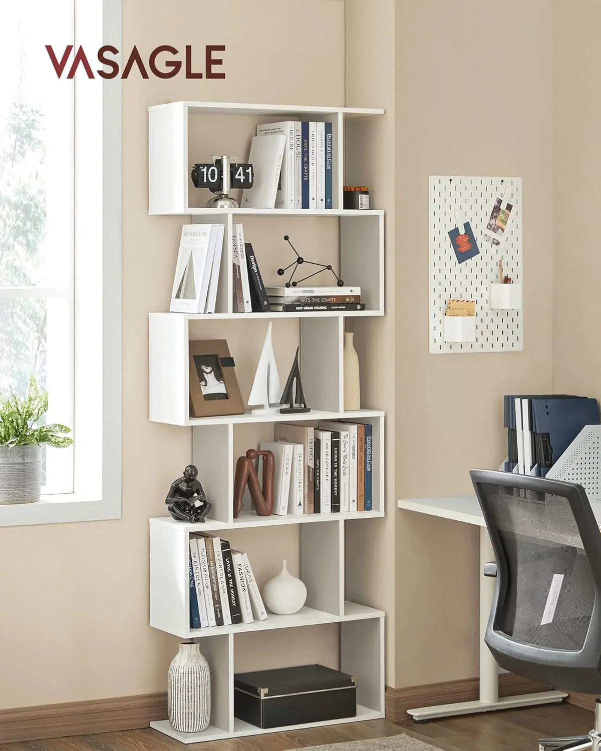 Bücherregal freistehend modern weiss von Songmics