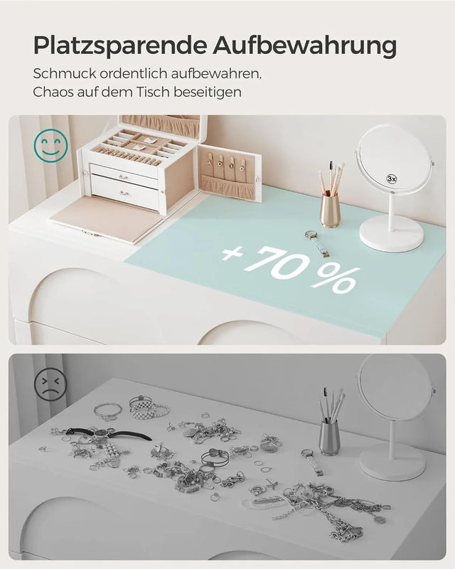 Schmuckkästchen mit Schubladen und Mini-Box Weiss von Songmics