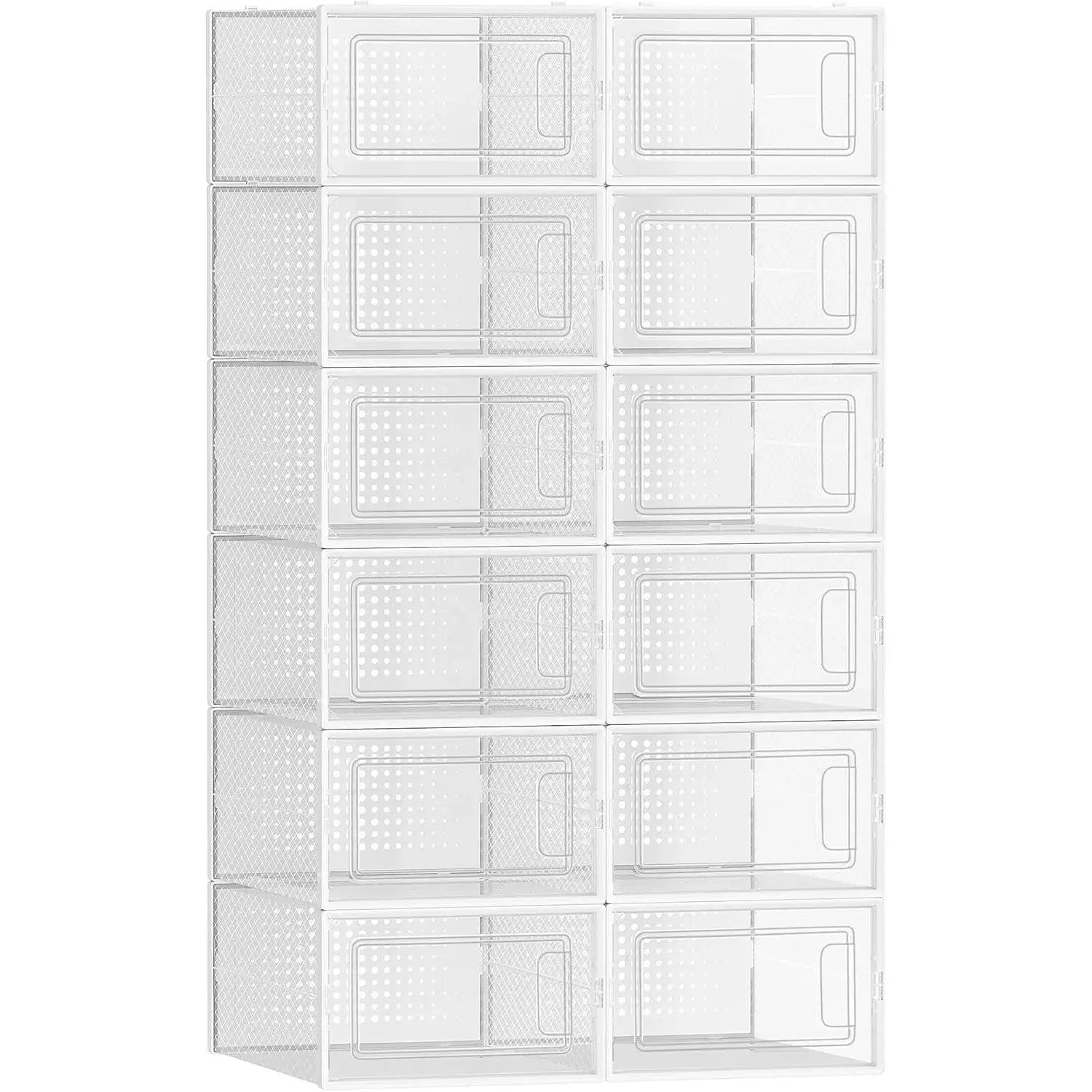 Schuhboxen Set stapelbar Kunststoff transparent-weiss von Songmics