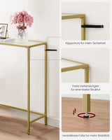 Konsolentisch mit Hartglasoberfläche hellgold-transparent von Songmics