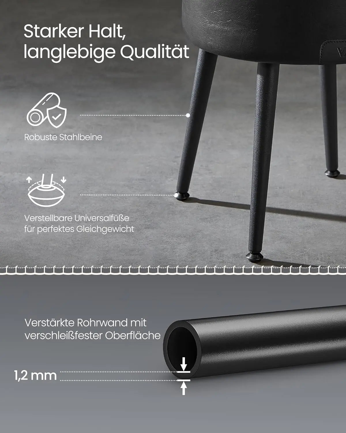 Sitzhocker mit Stauraum, tintenschwarz von Songmics