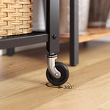 Servierwagen mit Holzplatte und Rollen Vintage von Songmics