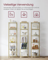 Regal mit 6 Ablagen Goldfarben von Songmics