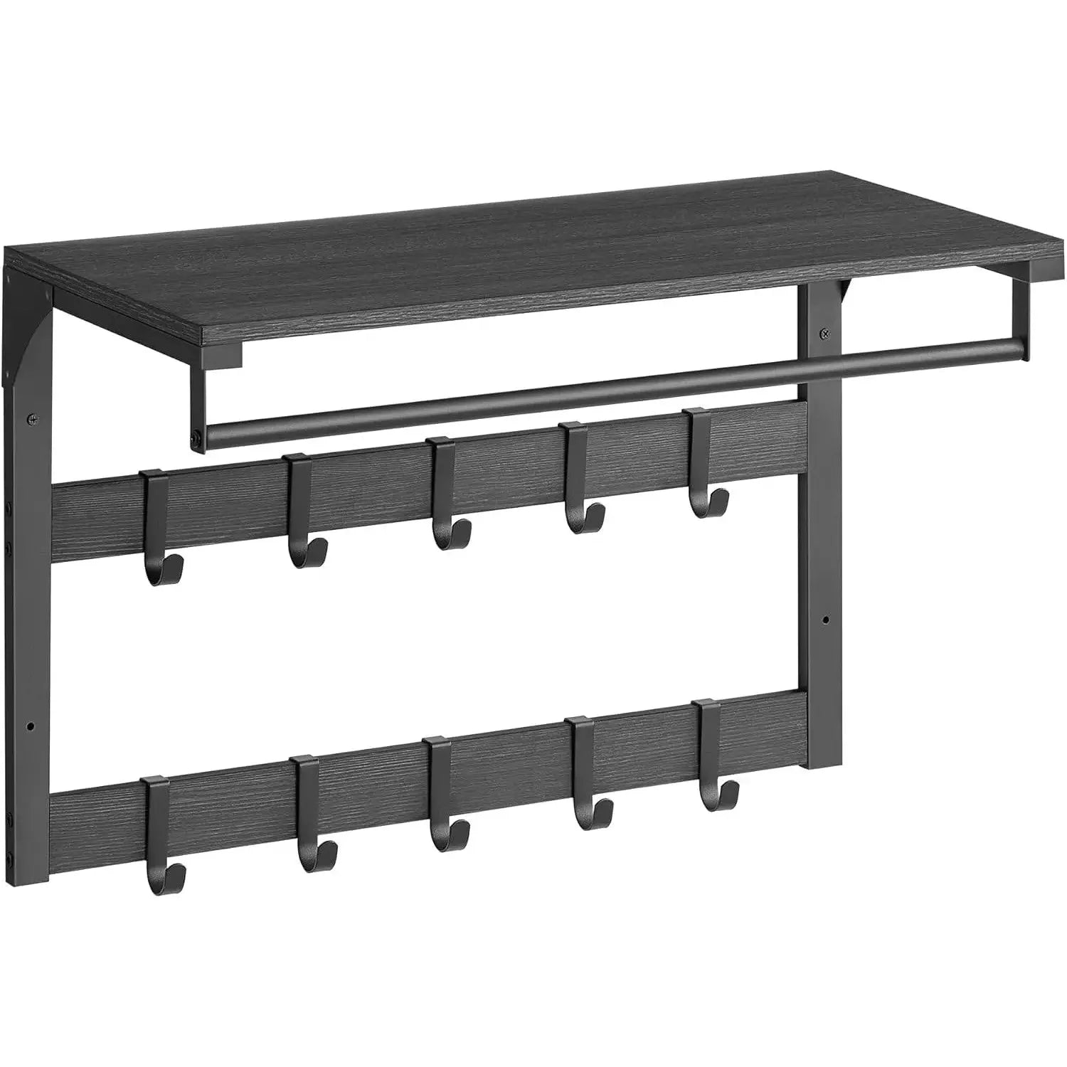 Wandgarderobe mit Ablage anthrazitgrau-schwarz von Songmics