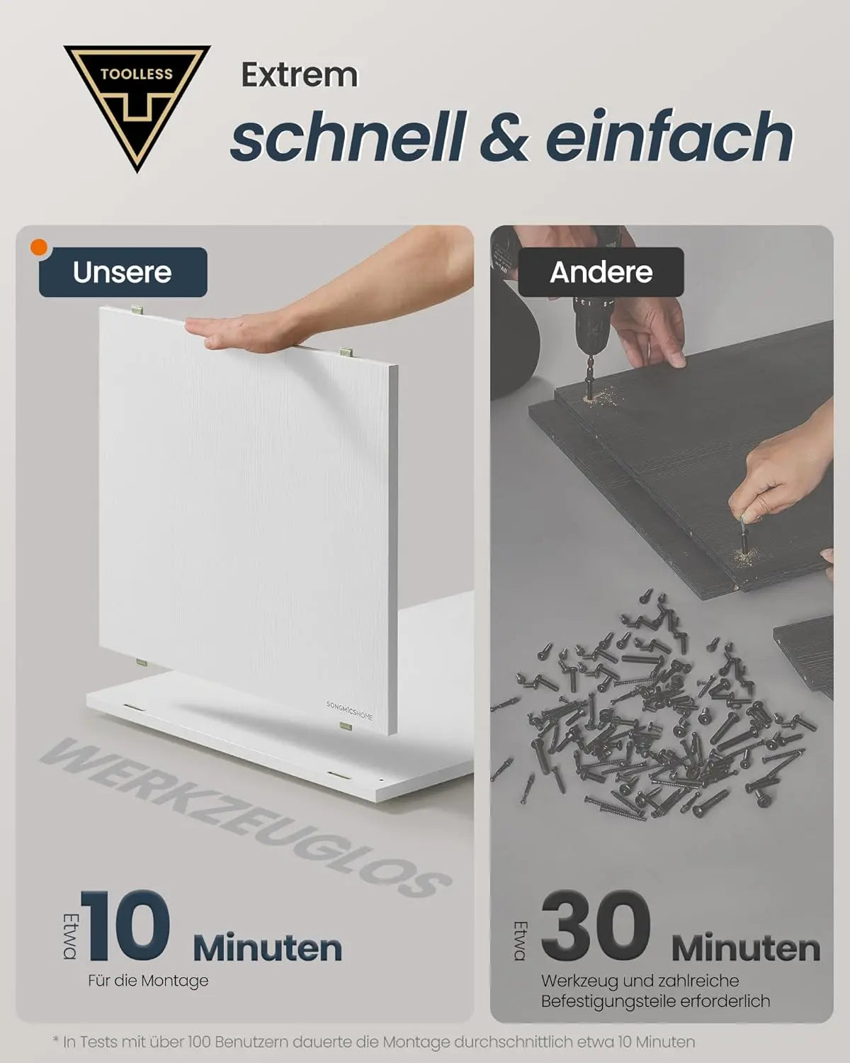 Katzenschrank Werkzeuglose Montage Minimalistisch Schneeweiss von Songmics