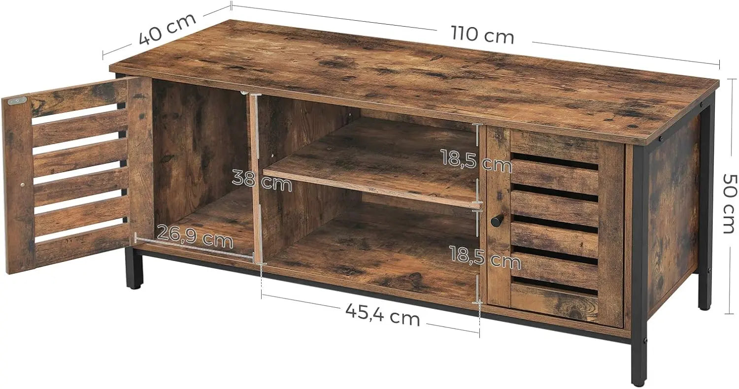 TV Schrank Industrie Design Vintagebraun Schwarz von Songmics
