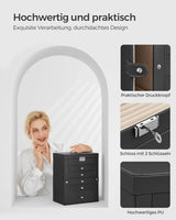 Schmuckkasten mit Klapptüren und Spiegel schwarz von Songmics