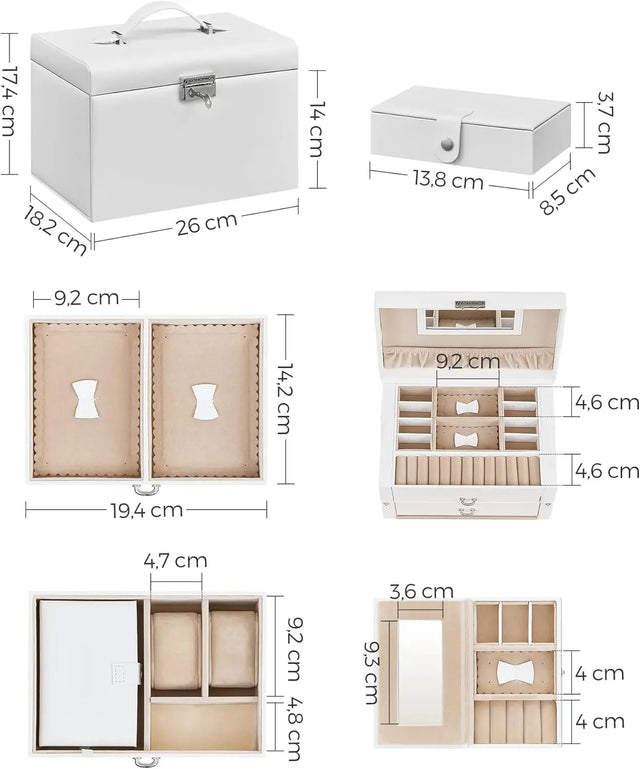 Schmuckkästchen mit Schubladen und Mini-Box Weiss von Songmics
