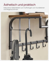 Wandgarderobe mit Aufbewahrungsregal 66cm rustikal Braun von Songmics