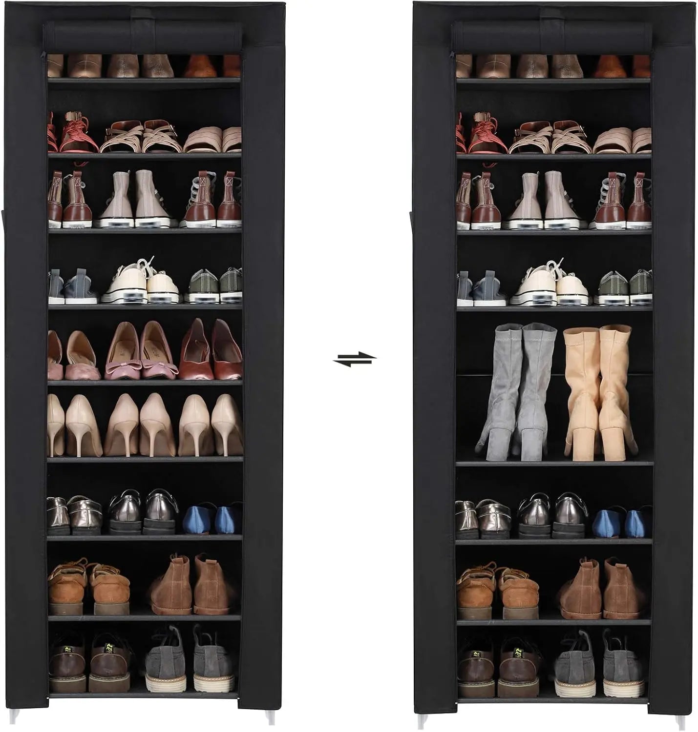 Schuhregal mit 10 Ebenen Schwarz von Songmics