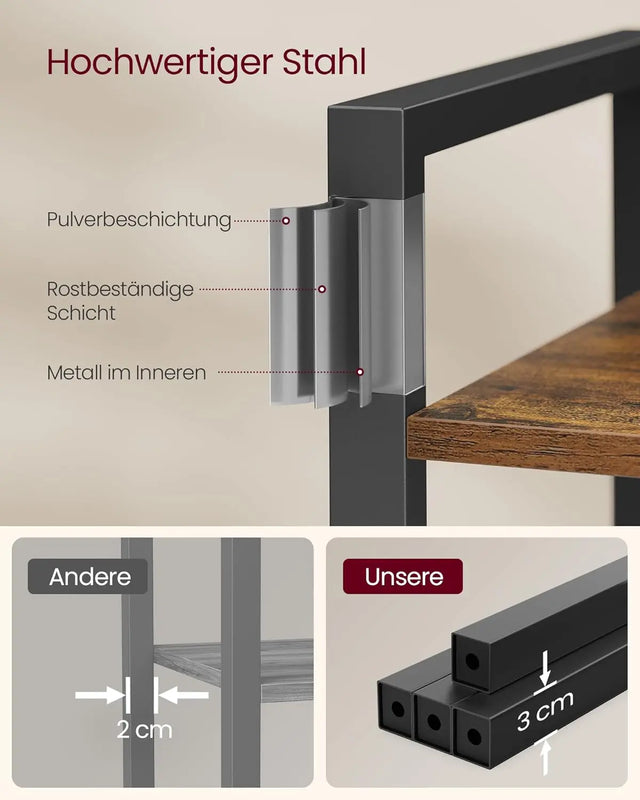 Bücherregal Industrie-Design 6 Ebenen Vintagebraun von Songmics
