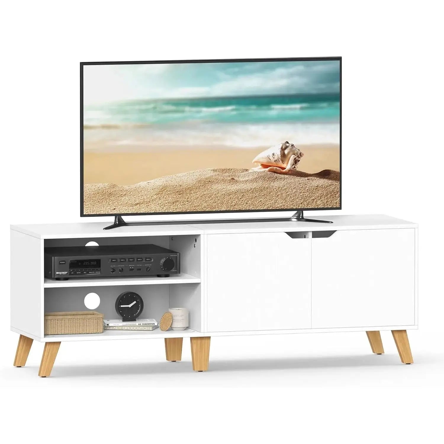 TV-Schrank mit Türen 140 cm Weiss von Songmics