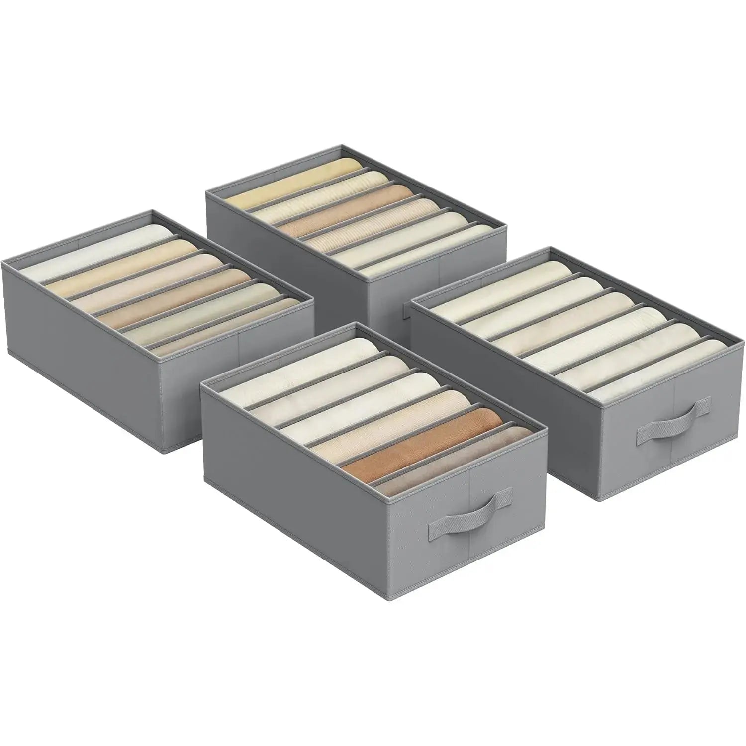 Schubladen-Organizer 4er-Set grau Stoff von Songmics