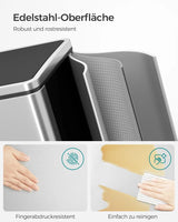 Mülleimer 60L Mülltrennsystem Treteimer Küche Silber von Songmics