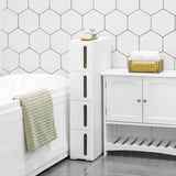 Nischenregal Rollwagen Schubladen Badregal Weiss-Braun von Songmics