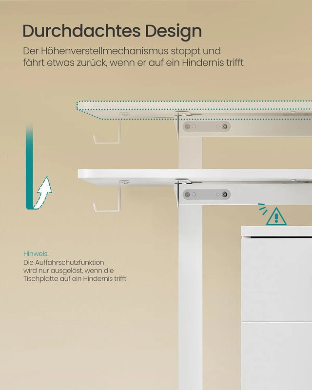 Schreibtisch elektrisch höhenverstellbar Büro wolkenweiss von Songmics