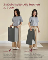 Wäschekorb 4 Fächer Abnehmbar Schiefergrau von Songmics