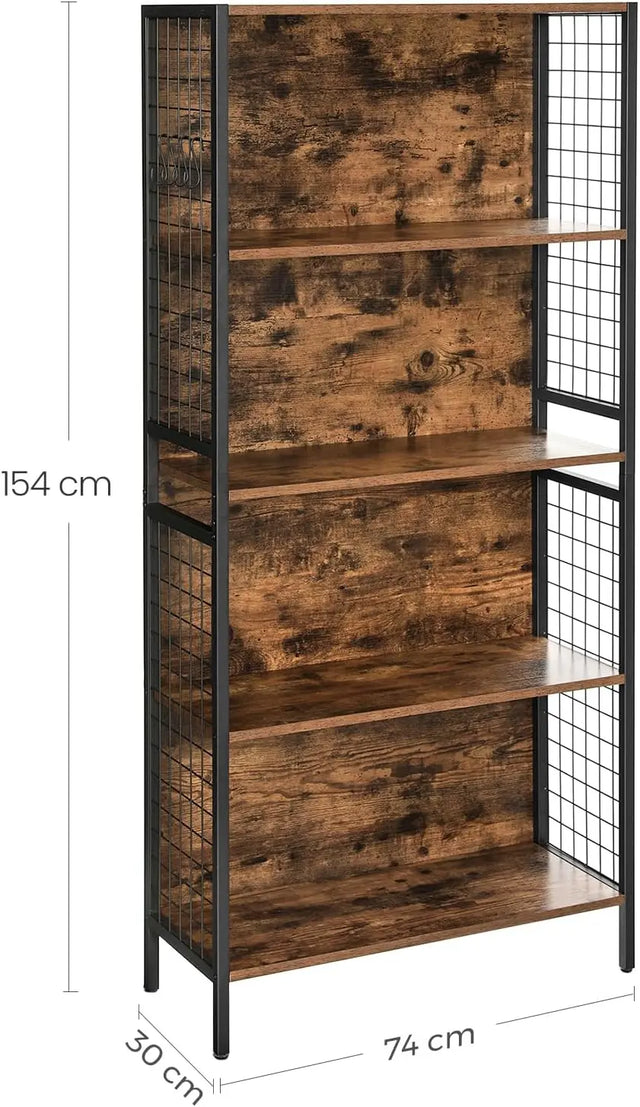 Bücherregal mit 4 Ebenen vintagebraun von Songmics