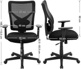 Bürostuhl ergonomisch verstellbar gepolstert Schwarz von Songmics
