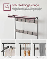 Garderobenständer mit Schuhbank Industrie-Design Greige von Songmics