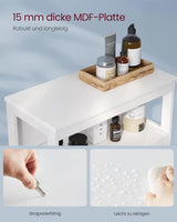 Badezimmerschrank Aufbewahrungsregal mit Türen Weiss von Songmics