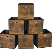 Aufbewahrungsbox 6er-Set faltbar vintagebraun Oxford-Gewebe von Songmics
