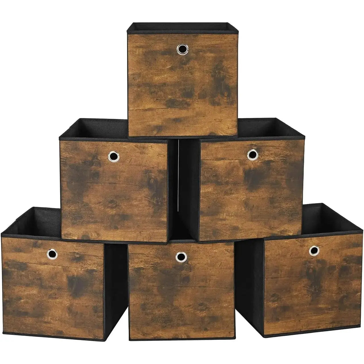 Aufbewahrungsbox 6er-Set faltbar vintagebraun Oxford-Gewebe von Songmics