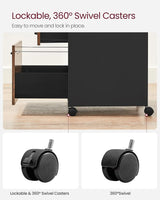 Aktenschrank mit Rollen, 2 Schubladen, Schwarz von Songmics