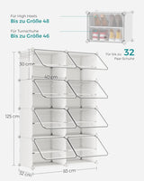 Schuhregal mit 8 Fächern wolkenweiss von Songmics