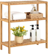 Badezimmerregal Bambus 3 Ebenen Naturbeige von Songmics