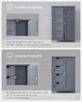 Badezimmerschrank mit Schubladen und Tür Grau von Songmics