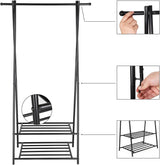 Kleiderständer mit Ablagen Metallgestell Schwarz von Songmics