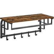 Wandgarderobe mit Aufbewahrungsregal 66cm rustikal Braun von Songmics