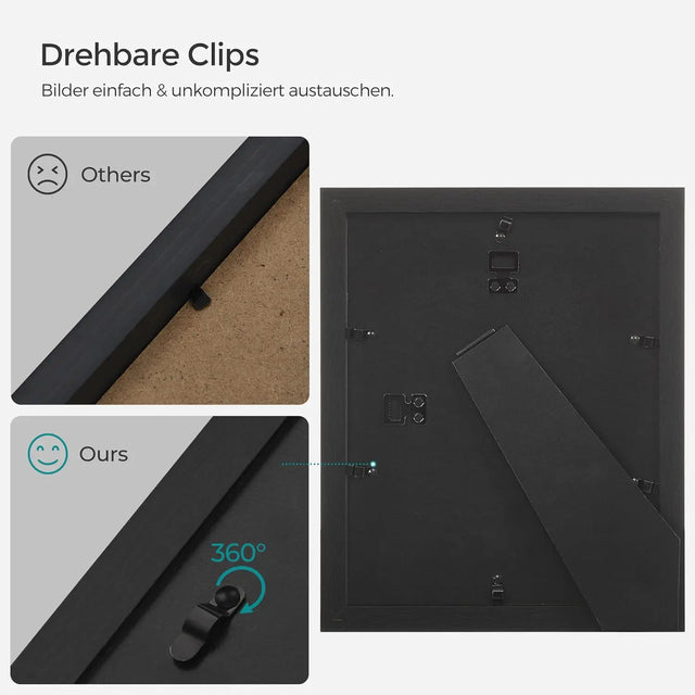 Bilderrahmen Set für Fotos, Schwarz von Songmics